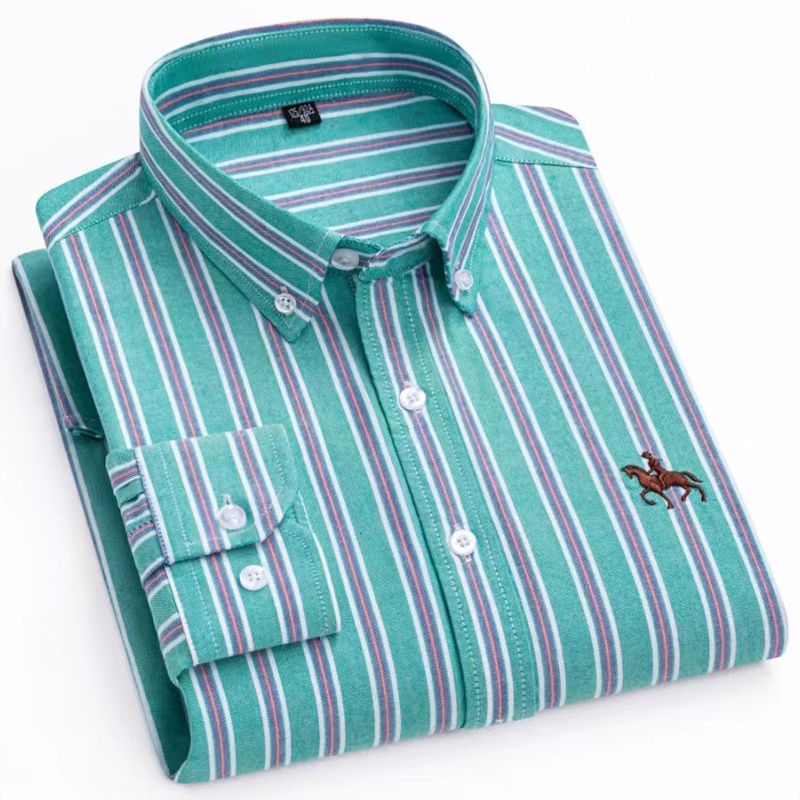 Oxford Cotton Casual Shirt Business - 新しい綿 100% オックスフォードシャツ男性の長袖固体カジュアルビジネスレギュラーフィットフォーマルドレスシャツ社会ブラウス S-6XL