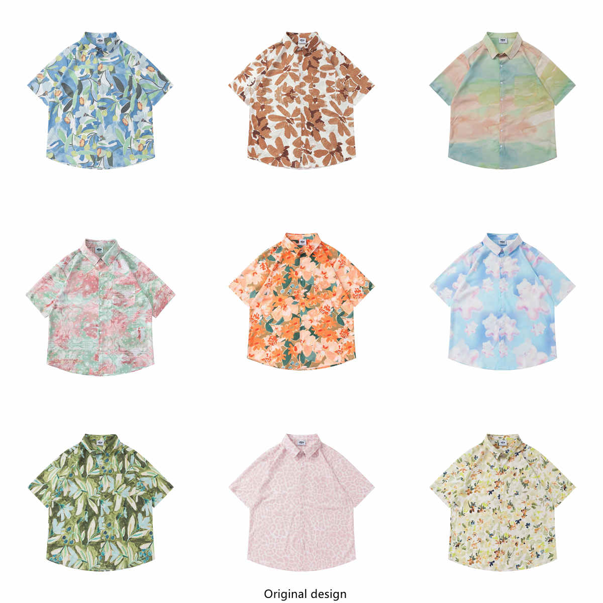 Vintage Hawaiian Floral Shirt - ヴィンテージ花柄ルーズ半袖メンズシャツハワイアンホリデースタイルサマーカジュアルカップルトップスノーブランド登録なし