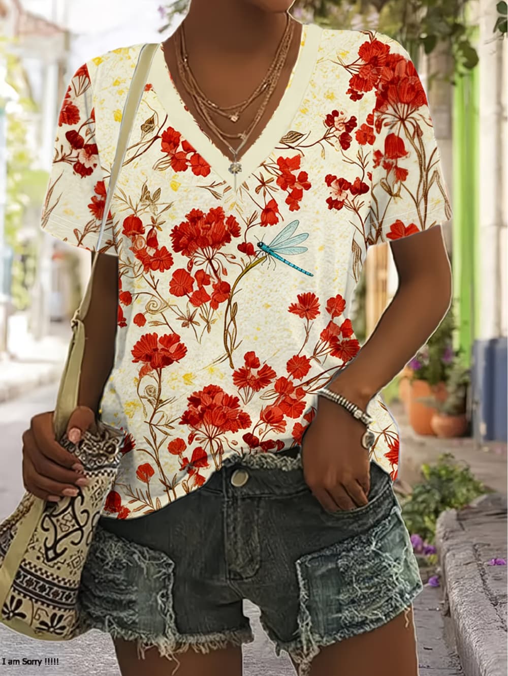 Vintage Hawaiian Floral Shirt - 夏の女性の T シャツ花柄グラフィックヴィンテージトロピカルハワイアン半袖 V ネックレギュラートップスオーバーサイズ原宿 Y2k