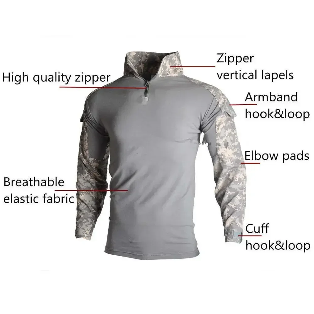 MC アウトドアタクティカルスーツ マルチカムユニフォーム  - Tactical Military Shirt Cargo のレビューと価格