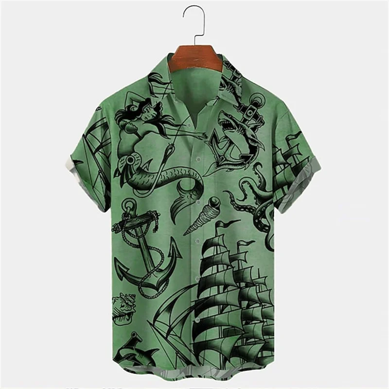 メンズサマーラペル半袖ハワイアンシャツカジュアルストリートト - Vintage Hawaiian Floral Shirt のレビューと価格