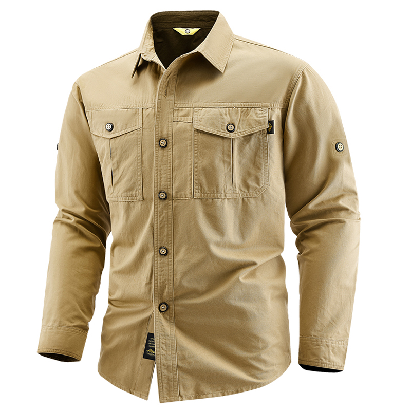 ビジネスミリタリーシャツ男性戦術長袖春秋高品質綿 100%  - Tactical Military Shirt Cargo のレビューと価格