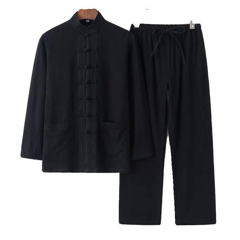 2026年新作 綿麻素材 中華風 長袖シャツ ルーズフィット - Mens Linen Shirt Long Sleeve のレビューと価格