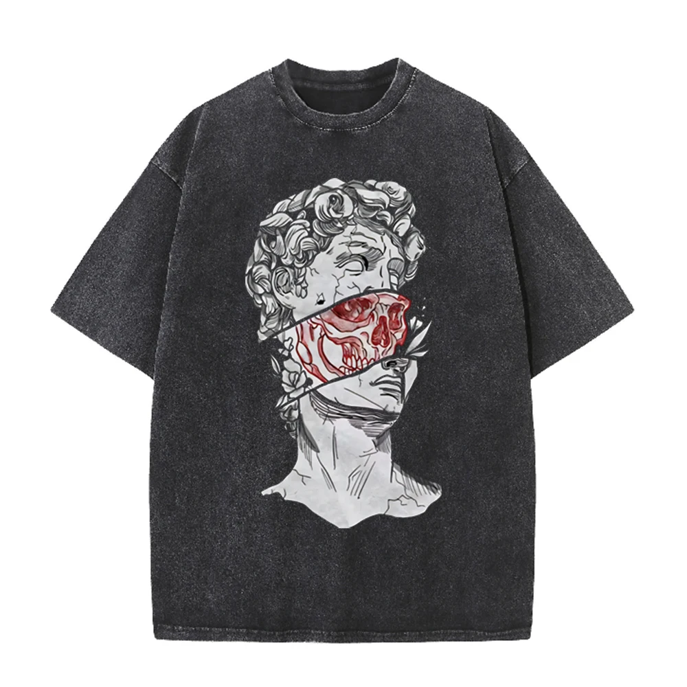 2026年ヴィンテージ ブロークン・デイビッド像 レッドスカ - Acid Wash Vintage Graphic T Shirt のレビューと価格
