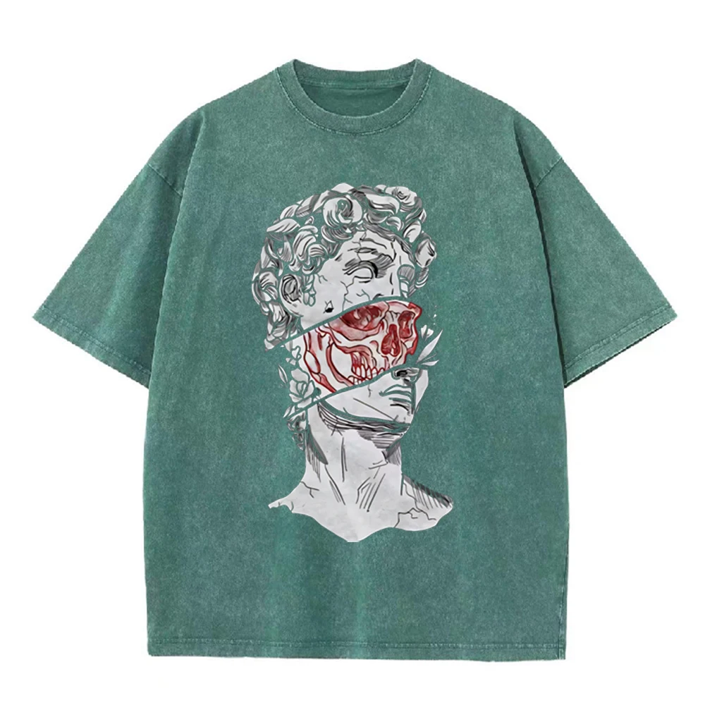 2026年ヴィンテージ ブロークン・デイビッド像 レッドスカ - Acid Wash Vintage Graphic T Shirt のレビューと価格