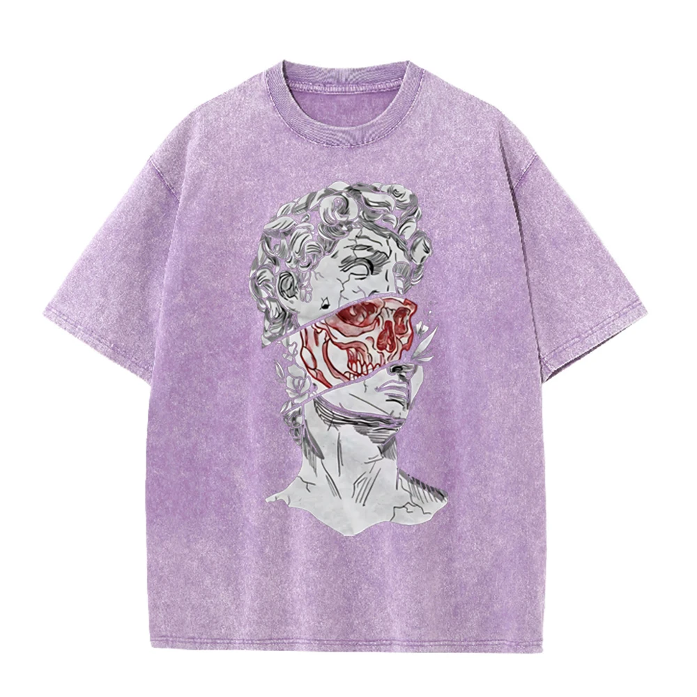 2026年ヴィンテージ ブロークン・デイビッド像 レッドスカ - Acid Wash Vintage Graphic T Shirt のレビューと価格