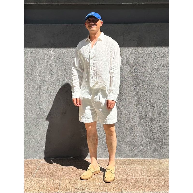 ライトラグジュアリーメンズリネン日焼け止めシャツ＆スポーツシ - Mens Linen Shirt Long Sleeve のレビューと価格