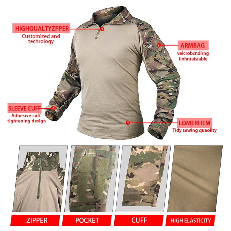 新しい屋外狩猟パンツ軍事戦術 G3 トレーニングスーツ CP - Tactical Military Shirt Cargo のレビューと価格
