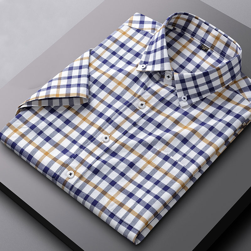 メンズ半袖オックスフォードシャツ,綿100%,カジュアル,ク - Oxford Cotton Casual Shirt Business のレビューと価格