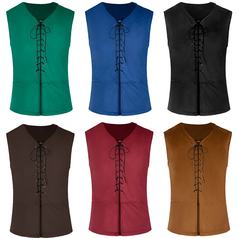 中世のシャツ ゴシック スチームパンク ヴィクトリアン 海賊 - Medieval Gothic Lace Up Pirate Shirt のレビューと価格
