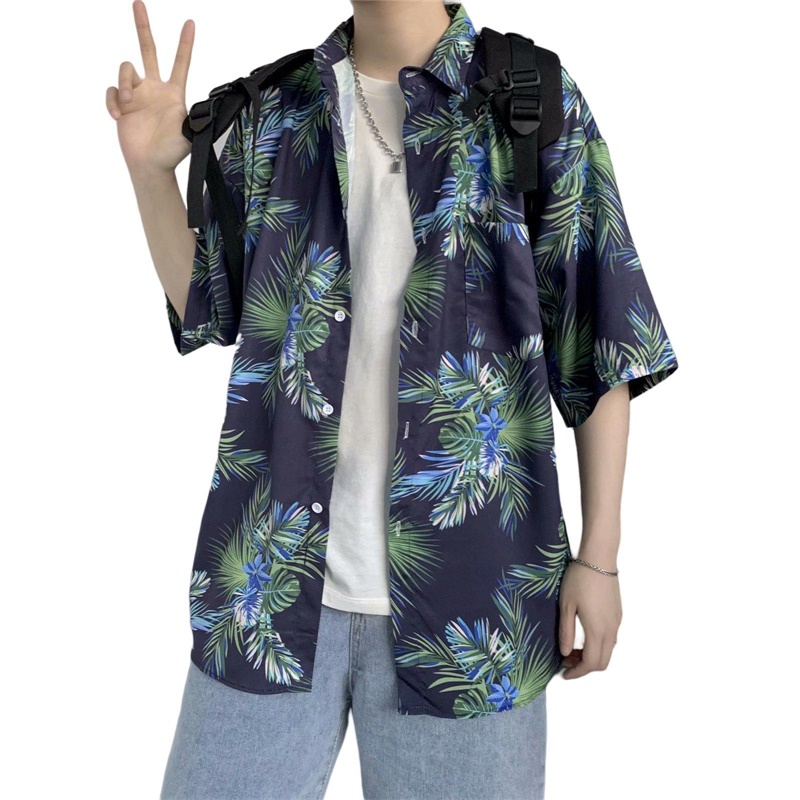 メンズハーレトロフローラルプリント半袖シャツ、カジュアルスト - Vintage Hawaiian Floral Shirt のレビューと価格