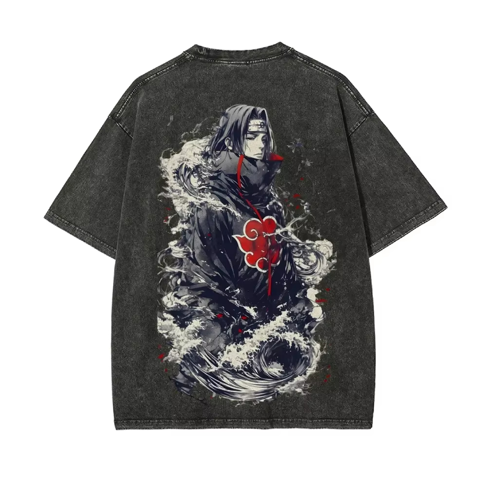 ナルトうちはイタチ Tシャツ暁グレートウェーブヴィンテージア - Acid Wash Vintage Graphic T Shirt のレビューと価格