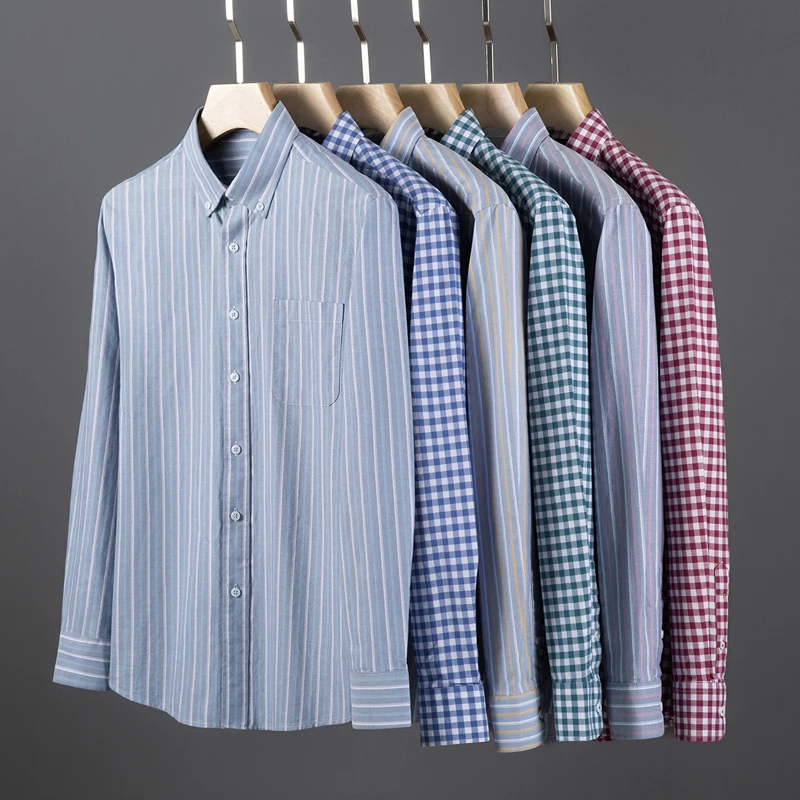 2026年春秋100%コットンオックスフォード格子柄ファッシ - Oxford Cotton Casual Shirt Business のレビューと価格