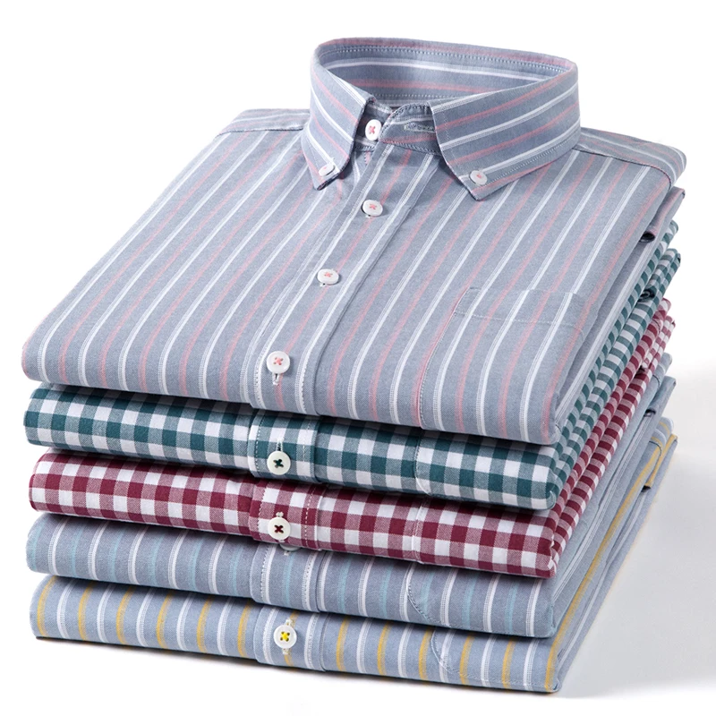 2026年春秋100%コットンオックスフォード格子柄ファッシ - Oxford Cotton Casual Shirt Business のレビューと価格