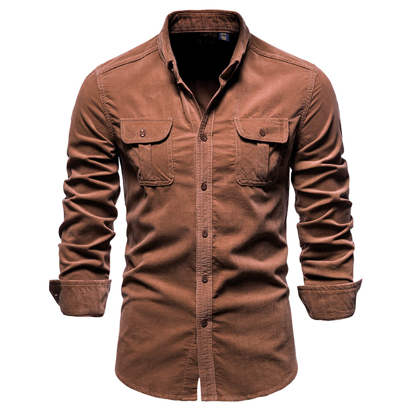 ヴィンテージ無地コーデュロイシャツジャケットメンズファッショ - Corduroy Button Up Shirt Men のレビューと価格