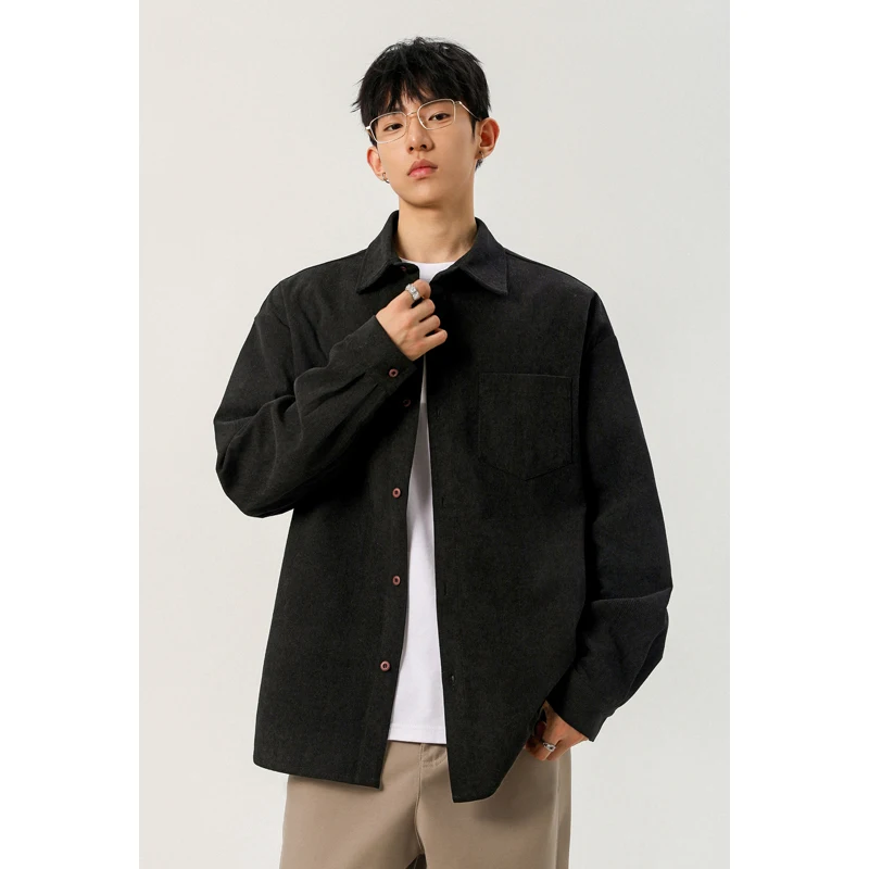 男性用、ボタンダウン、コーデュロイ素材、襟付き、胸ポケット付 - Corduroy Button Up Shirt Men のレビューと価格