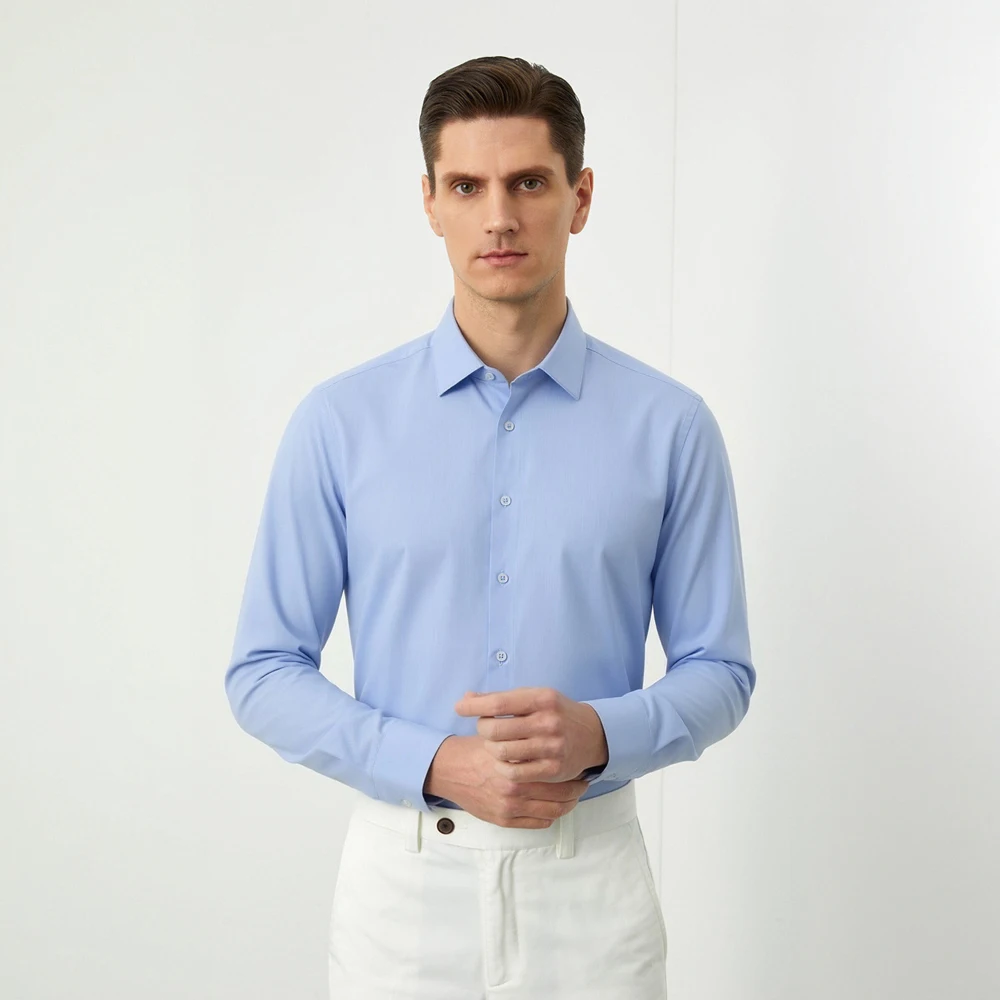 メンズビジネスカジュアルドレスシャツ　しわになりにくい長袖ス - Breathable Bamboo Fiber Shirt Non Iron のレビューと価格