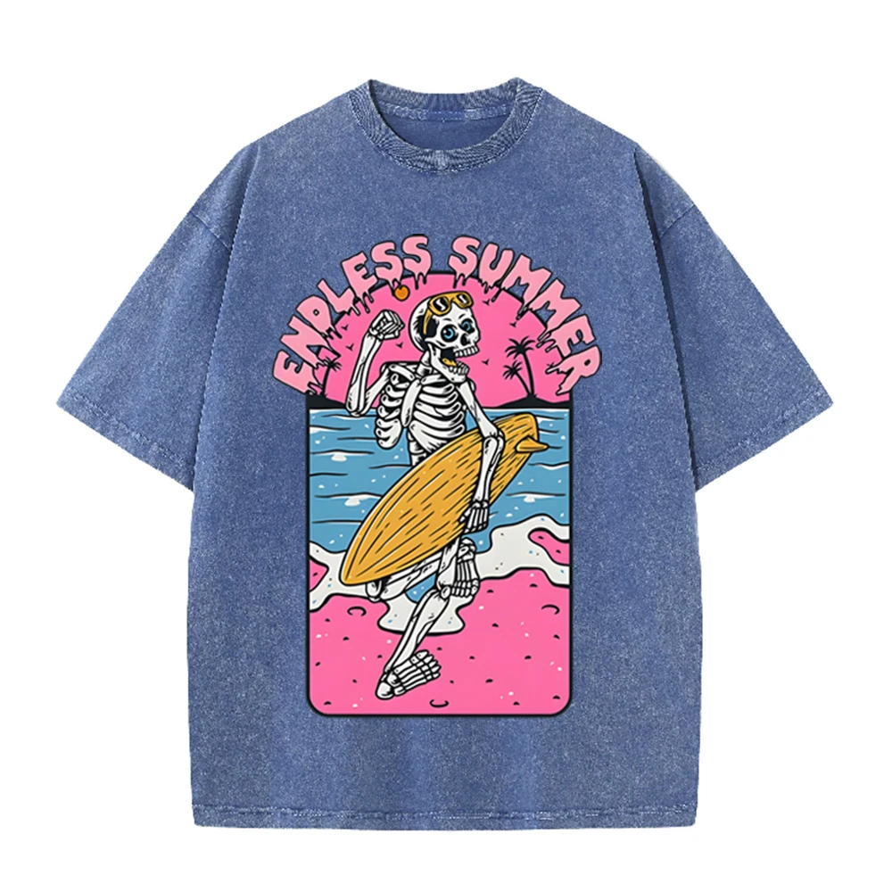 2026 ヴィンテージ スケルトン サーファー エンドレス  - Acid Wash Vintage Graphic T Shirt のレビューと価格