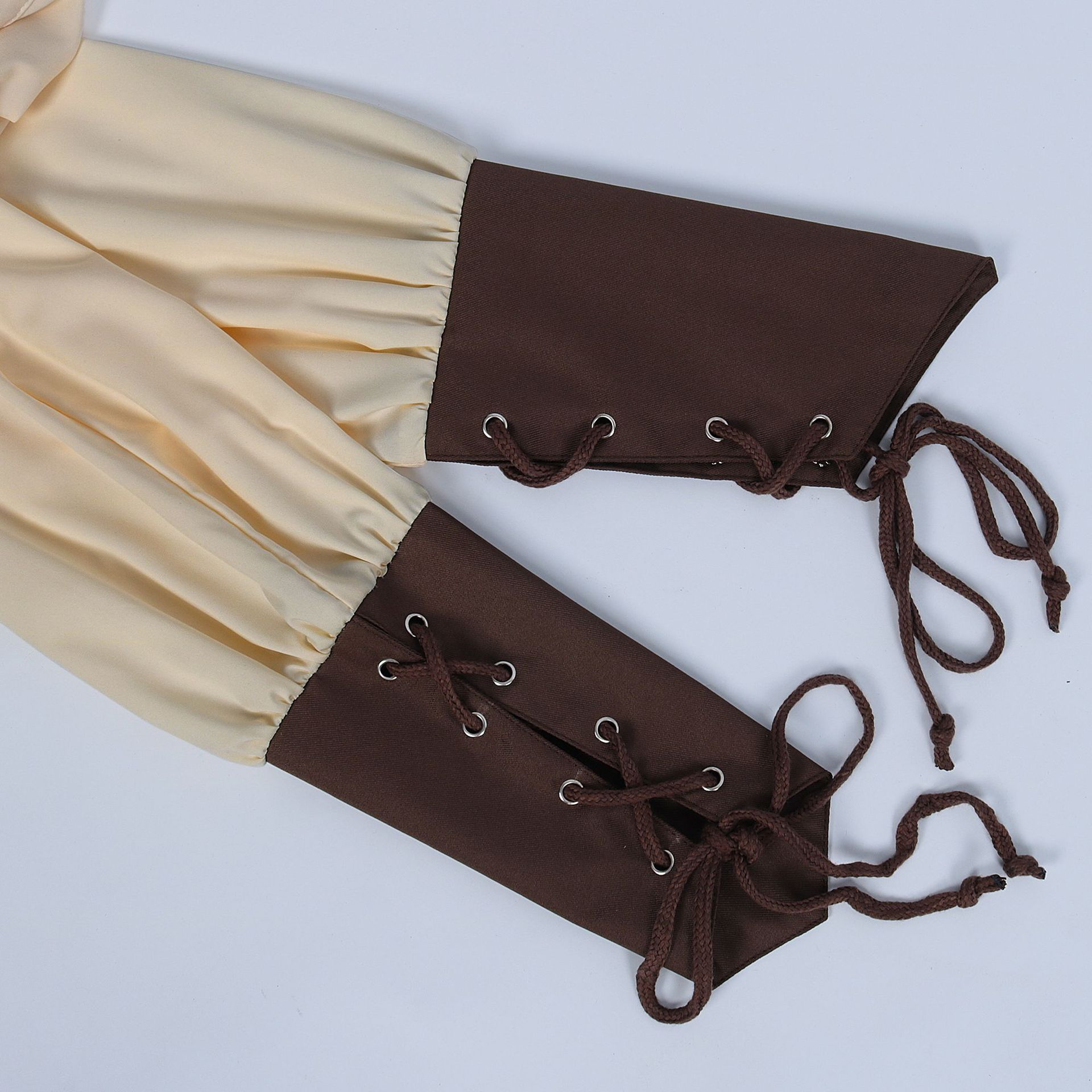 メンズ中世ルネッサンス LARP シャツ ベルト付き ハロウ - Medieval Gothic Lace Up Pirate Shirt のレビューと価格