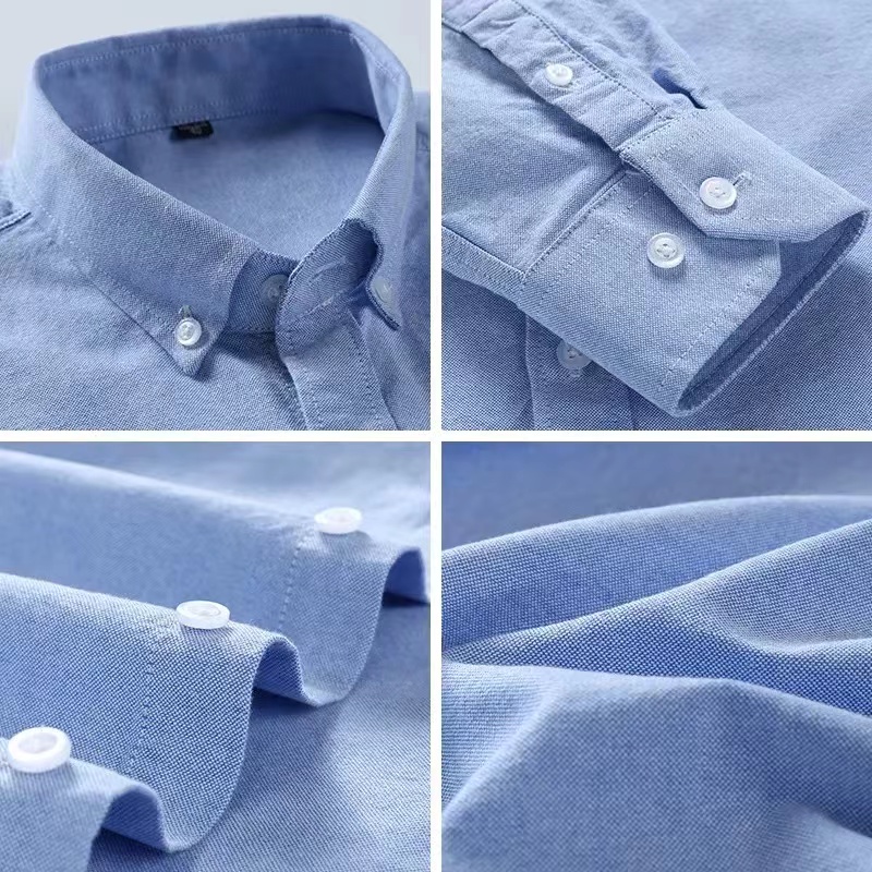 S-6XL オックスフォードシャツ男性用長袖ピュアコットンソ - Oxford Cotton Casual Shirt Business のレビューと価格