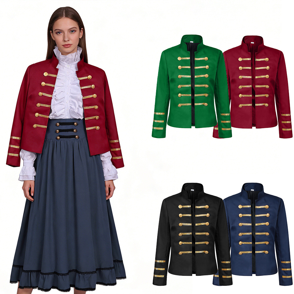 中世風の宮廷スタイル、ダブルブレスト、レトロなスタンドカラー - Jackets のレビューと価格