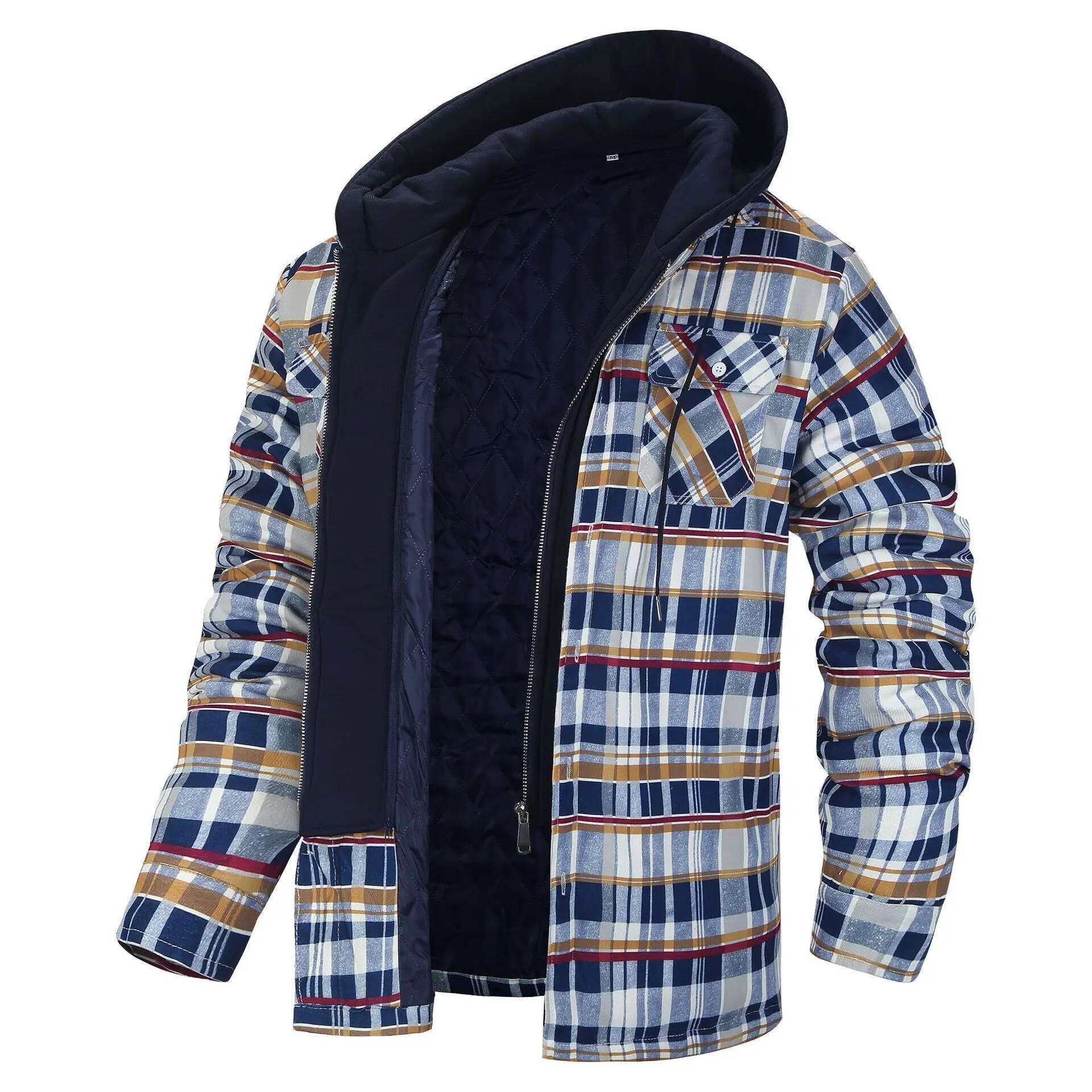 冬用フランネルチェック柄ジャケット メンズ カジュアル 取り - Flannel Plaid Shirt Heavy Weight のレビューと価格