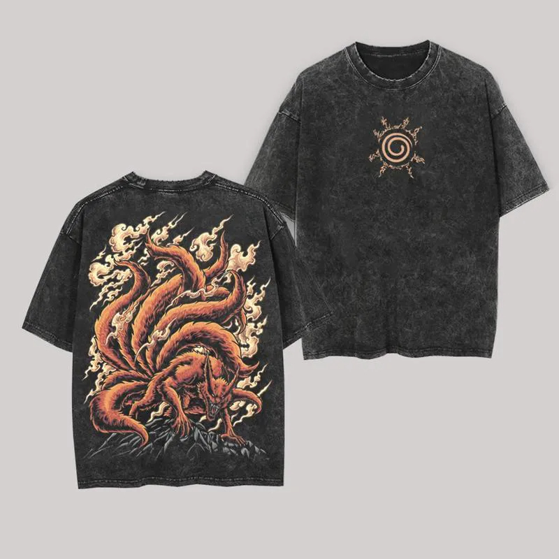 鞍馬Tシャツ九喇嘛ナルトヴィンテージアシッドウォッシュストリ - Acid Wash Vintage Graphic T Shirt のレビューと価格