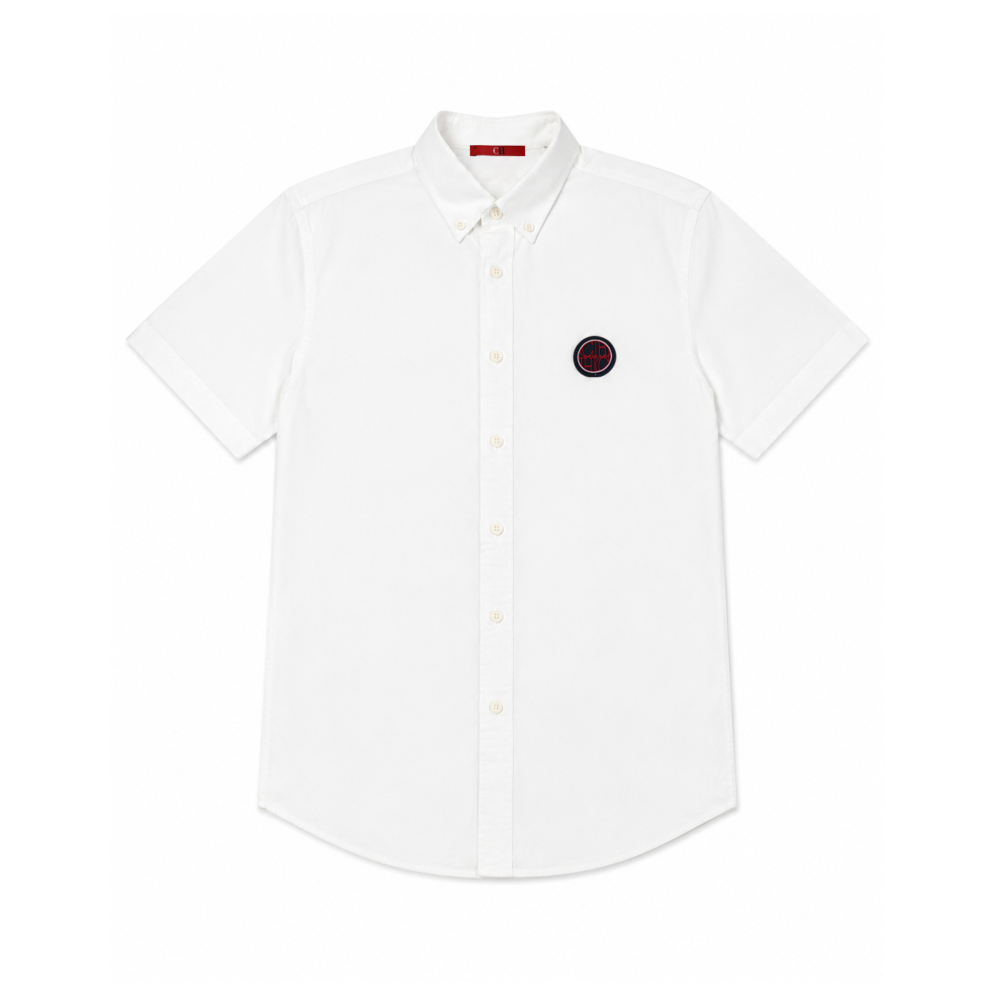 CH メンズ ホワイト オックスフォード 半袖シャツ ボタン - Oxford Cotton Casual Shirt Business のレビューと価格