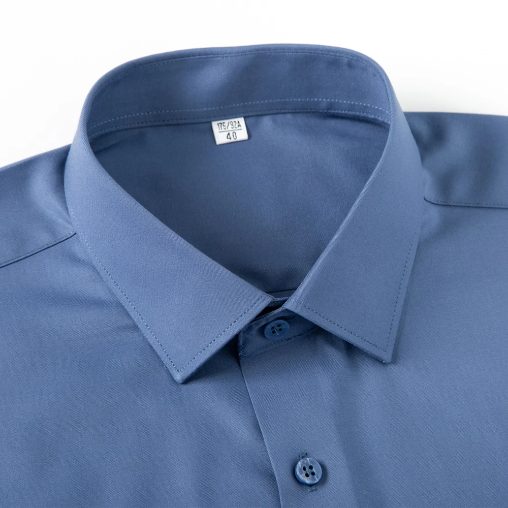 メンズ サテン風長袖ビジネスカジュアルシャツ シワになりにく - Breathable Bamboo Fiber Shirt Non Iron のレビューと価格