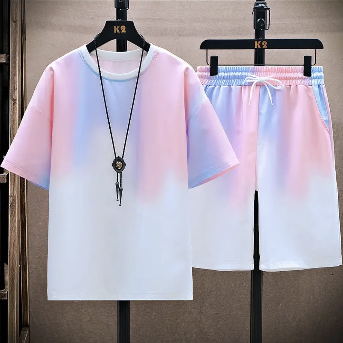 新作夏物カップル向けアイスシルクセット、ゆったりとした韓国風 - T-Shirts のレビューと価格