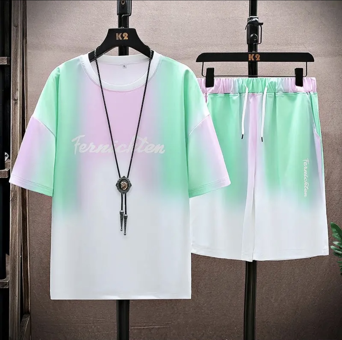新作夏物カップル向けアイスシルクセット、ゆったりとした韓国風 - T-Shirts のレビューと価格