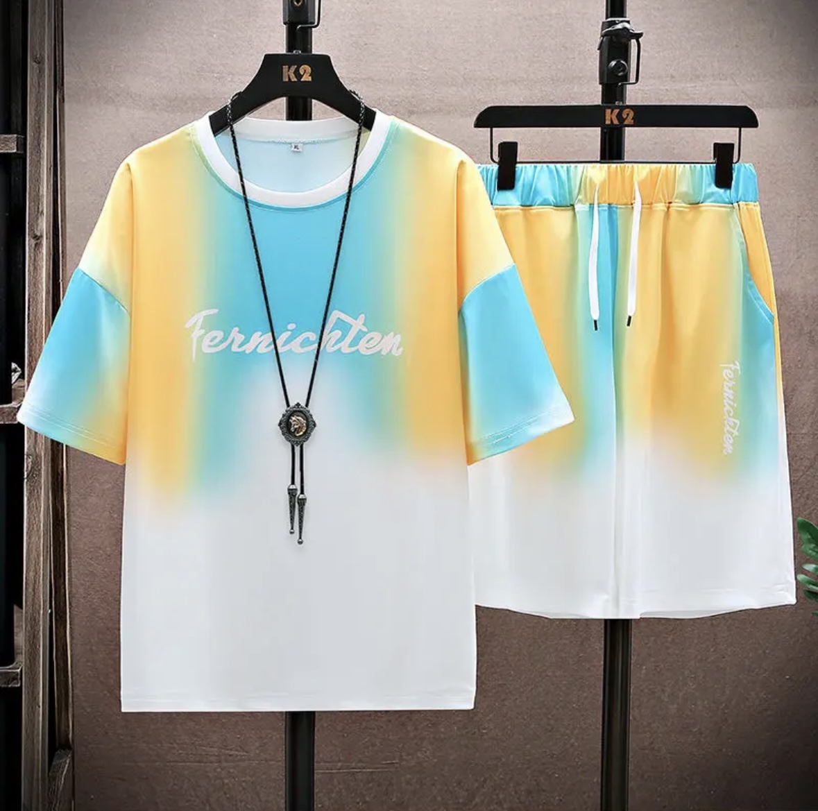 新作夏物カップル向けアイスシルクセット、ゆったりとした韓国風 - T-Shirts のレビューと価格