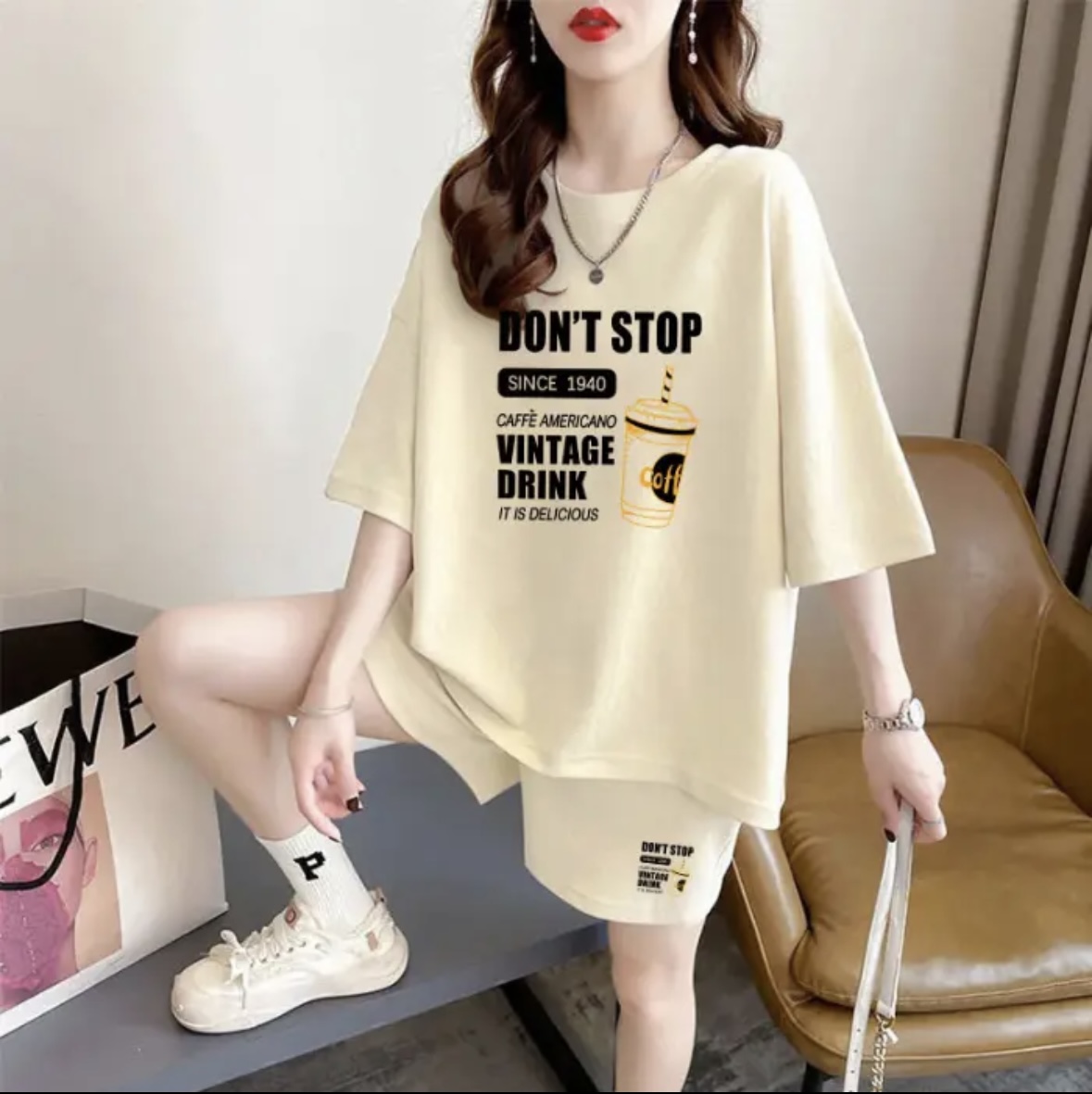 ファッションレディースサマーショートパンツセット、スポーツウ - T-Shirts のレビューと価格